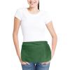 imageDALIX Waist Aprons Commercial Restaurant Home Bib Spun Poly Cotton Kitchen 3 Pockets in Dark Green 2 PackDark Green