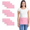 imageDALIX Waist Aprons Commercial Restaurant Home Bib Spun Poly Cotton Kitchen 3 Pockets in Dark Green 2 PackPink