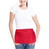 imageDALIX Waist Aprons Commercial Restaurant Home Bib Spun Poly Cotton Kitchen 3 Pockets in Dark Green 2 PackRed