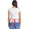 imageDALIX Waist Aprons Commercial Restaurant Home Bib Spun Poly Cotton Kitchen 3 Pockets in Dark Green 2 PackRed
