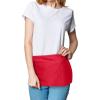 imageDALIX Waist Aprons Commercial Restaurant Home Bib Spun Poly Cotton Kitchen 3 Pockets in Dark Green 2 PackRed