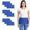 imageDALIX Waist Aprons Commercial Restaurant Home Bib Spun Poly Cotton Kitchen 3 Pockets in Dark Green 2 PackRoyal Blue