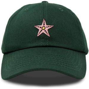 imageDALIX Starfish Cotton Dad Cap Embroidered Baseball HatDark Green