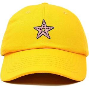 imageDALIX Starfish Cotton Dad Cap Embroidered Baseball HatGold