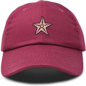 imageDALIX Starfish Cotton Dad Cap Embroidered Baseball HatMaroon