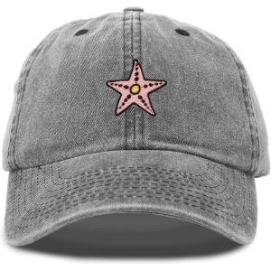 imageDALIX Starfish Cotton Dad Cap Embroidered Baseball HatWashed Black