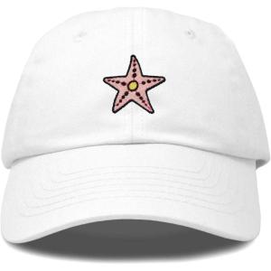 imageDALIX Starfish Cotton Dad Cap Embroidered Baseball HatWhite