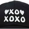 imageHugs Kisses XOXO Hat Womens Embroidered Baseball CapBlack