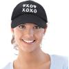 imageHugs Kisses XOXO Hat Womens Embroidered Baseball CapBlack