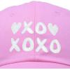 imageHugs Kisses XOXO Hat Womens Embroidered Baseball CapLight Pink