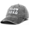 imageHugs Kisses XOXO Hat Womens Embroidered Baseball CapWashed Black