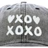 imageHugs Kisses XOXO Hat Womens Embroidered Baseball CapWashed Black