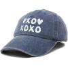 imageHugs Kisses XOXO Hat Womens Embroidered Baseball CapWashed Navy Blue