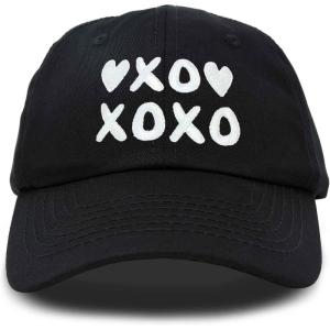 imageHugs Kisses XOXO Hat Womens Embroidered Baseball CapBlack