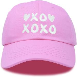 imageHugs Kisses XOXO Hat Womens Embroidered Baseball CapLight Pink