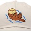 imageDALIX Otter Hat Embroidered Baseball Cap Vintage Cotton Denim Mens WomensBeige