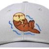 imageDALIX Otter Hat Embroidered Baseball Cap Vintage Cotton Denim Mens WomensGray