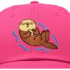 imageDALIX Otter Hat Embroidered Baseball Cap Vintage Cotton Denim Mens WomensHot Pink