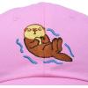 imageDALIX Otter Hat Embroidered Baseball Cap Vintage Cotton Denim Mens WomensLight Pink