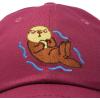 imageDALIX Otter Hat Embroidered Baseball Cap Vintage Cotton Denim Mens WomensMaroon