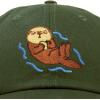 imageDALIX Otter Hat Embroidered Baseball Cap Vintage Cotton Denim Mens WomensOlive
