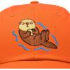 imageDALIX Otter Hat Embroidered Baseball Cap Vintage Cotton Denim Mens WomensOrange