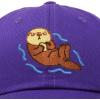 imageDALIX Otter Hat Embroidered Baseball Cap Vintage Cotton Denim Mens WomensPurple