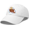 imageDALIX Otter Hat Embroidered Baseball Cap Vintage Cotton Denim Mens WomensWhite