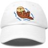 imageDALIX Otter Hat Embroidered Baseball Cap Vintage Cotton Denim Mens WomensWhite