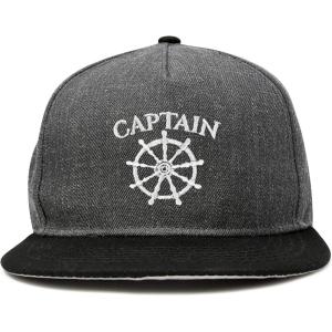imageDALIX Captain Snapback Flat Bill Baseball Hat Embroidered Cap MensBlack Dark Gray