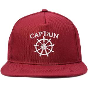 imageDALIX Captain Snapback Flat Bill Baseball Hat Embroidered Cap MensMaroon