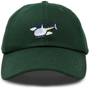 imageDALIX Helicopter Embroidered Dad Cap Cotton Baseball Hat MensDark Green