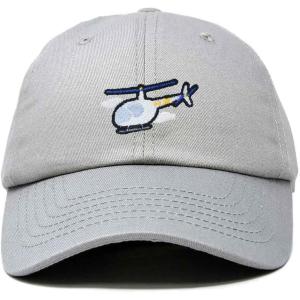 imageDALIX Helicopter Embroidered Dad Cap Cotton Baseball Hat MensGray