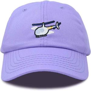 imageDALIX Helicopter Embroidered Dad Cap Cotton Baseball Hat MensLavender