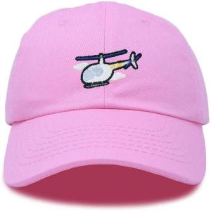 imageDALIX Helicopter Embroidered Dad Cap Cotton Baseball Hat MensLight Pink