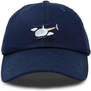 imageDALIX Helicopter Embroidered Dad Cap Cotton Baseball Hat MensNavy Blue
