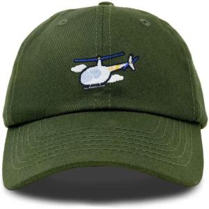 imageDALIX Helicopter Embroidered Dad Cap Cotton Baseball Hat MensOlive