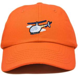 imageDALIX Helicopter Embroidered Dad Cap Cotton Baseball Hat MensOrange