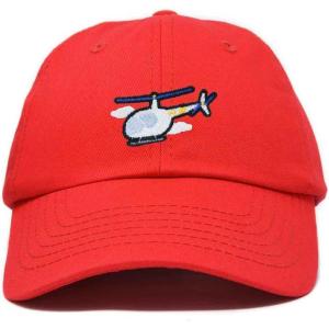imageDALIX Helicopter Embroidered Dad Cap Cotton Baseball Hat MensRed
