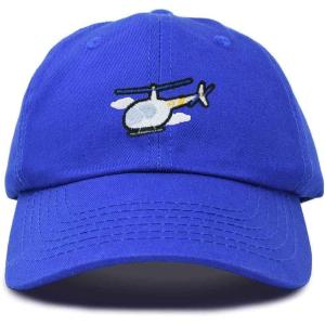 imageDALIX Helicopter Embroidered Dad Cap Cotton Baseball Hat MensRoyal Blue