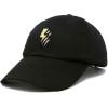 imageDALIX Lightning Embroidered Bolt Dad Hat Cotton Baseball Cap Adjustable MensBlack