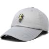 imageDALIX Lightning Embroidered Bolt Dad Hat Cotton Baseball Cap Adjustable MensGray