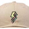 imageDALIX Lightning Embroidered Bolt Dad Hat Cotton Baseball Cap Adjustable MensKhaki
