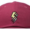 imageDALIX Lightning Embroidered Bolt Dad Hat Cotton Baseball Cap Adjustable MensMaroon