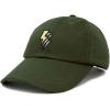 imageDALIX Lightning Embroidered Bolt Dad Hat Cotton Baseball Cap Adjustable MensOlive