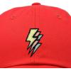 imageDALIX Lightning Embroidered Bolt Dad Hat Cotton Baseball Cap Adjustable MensRed