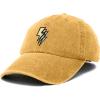 imageDALIX Lightning Embroidered Bolt Dad Hat Cotton Baseball Cap Adjustable MensWashed Gold