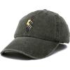 imageDALIX Lightning Embroidered Bolt Dad Hat Cotton Baseball Cap Adjustable MensWashed Gray