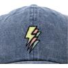 imageDALIX Lightning Embroidered Bolt Dad Hat Cotton Baseball Cap Adjustable MensWashed Navy Blue
