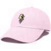 imageDALIX Lightning Embroidered Bolt Dad Hat Cotton Baseball Cap Adjustable MensWashed Pink